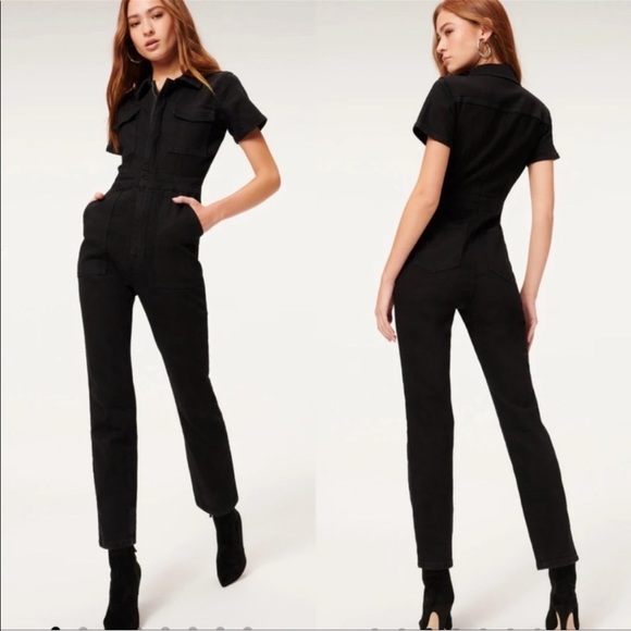 Good American Pants - GOOD AMERICAN THE FIT FOR SUCCESS JUMPSUIT, BLACK SIZE 3. 0724